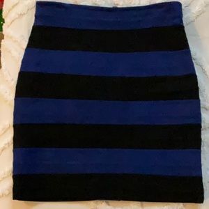 Express Blue & Black Pencil Skirt Size 8